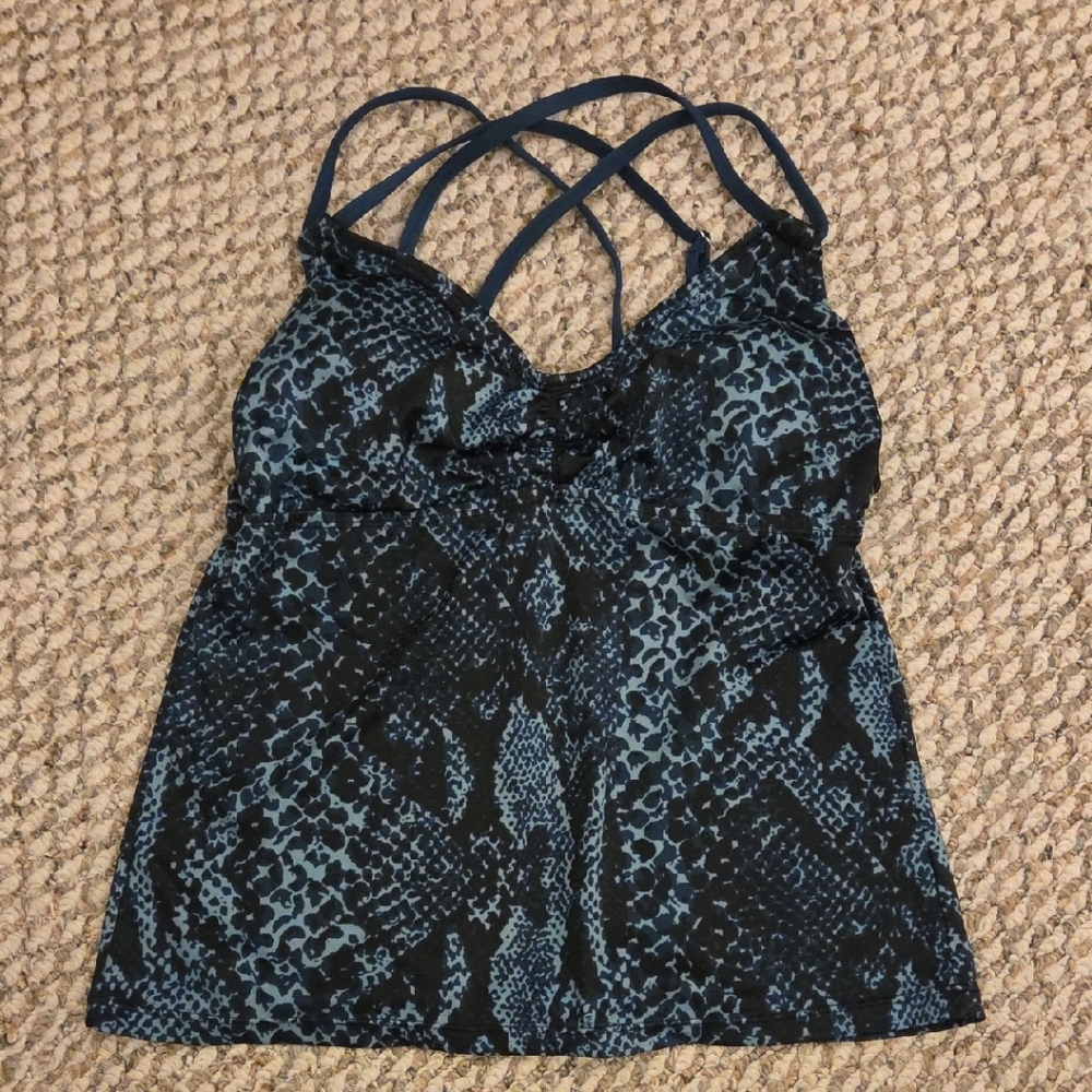 All in Motion Black and Blue Patterned Swim Coverup